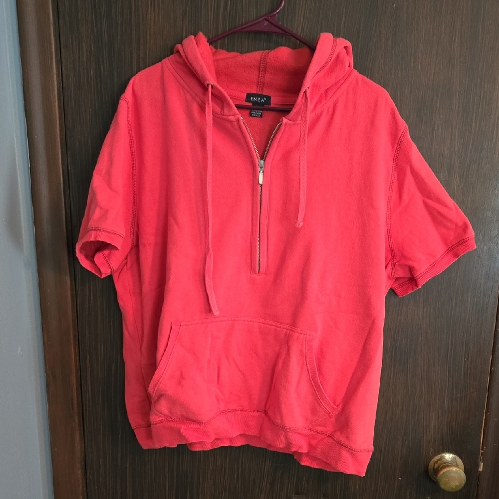 L.L. Bean Women's Red Half-Zip Hoodie